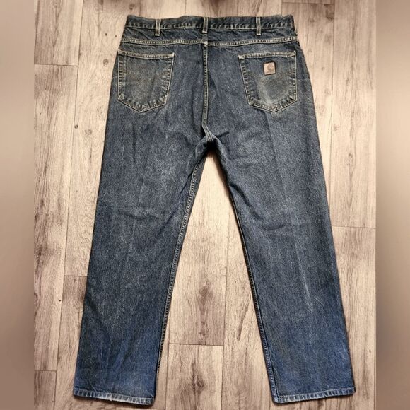 Carhartt Distressed Cotton Denim Jean Medium Wash - Picture 2 of 6